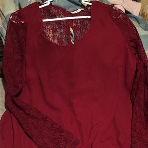 Maroon lace dress